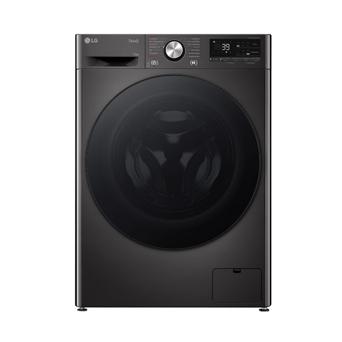 51xjEiOoNbL LG F4WR703YB Waschmaschine, 13 kg, 1400 U/min, TurboWash 360°, Steam, WiFi, Touchdisplay, Platinum Black - Image 1