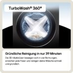LG F4WR703YB Waschmaschine, 13 kg, 1400 U/min, TurboWash 360°, Steam, WiFi, Touchdisplay, Platinum Black - Image 2