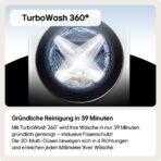 LG F4WV709P1E Waschmaschine, 9 kg, 1400 U/min, AI DD, TurboWash 360°, Steam, Allergy Care, Weiß - Image 3